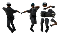 잘려 나간 신체 부위를 사용하여 재현한 LSPD 오토바이 경관 lvpdm2.