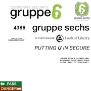 Grand Theft Auto IV의 스토케이드 리버리. Grand Theft Auto V에서도 재사용되었지만, "by the Liberty City Police Dept." 텍스트는 없습니다.