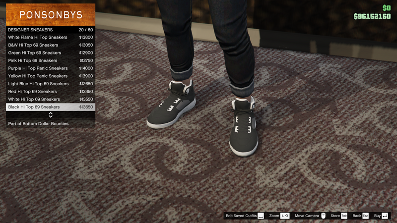 파일:BottomDollarBounties-GTAOe-FemaleShoes-DesignerSneakers19-BlackHiTop69Sneakers.png