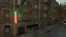 GTA IV의 레프트우드에서 포르투갈 국기를 내걸고 있는 포르투갈계 상점들.