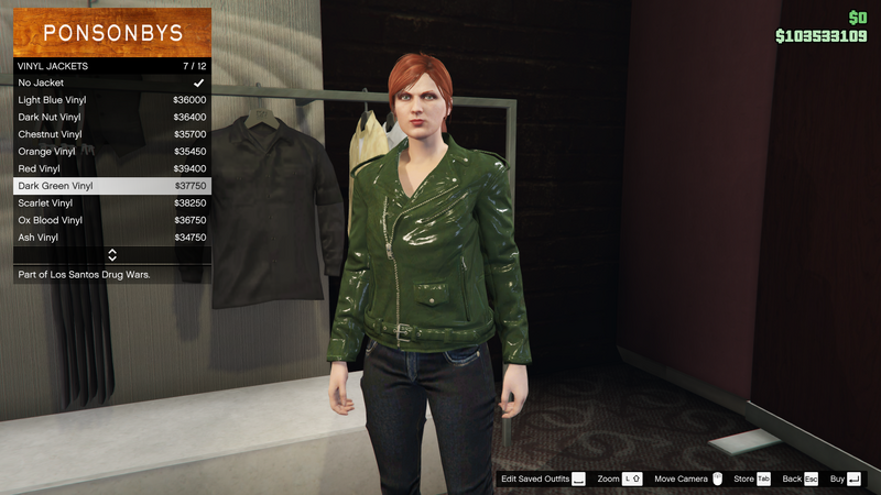 파일:LosSantosDrugWars-GTAOe-FemaleTops-VinylJackets6-DarkGreenVinyl.png