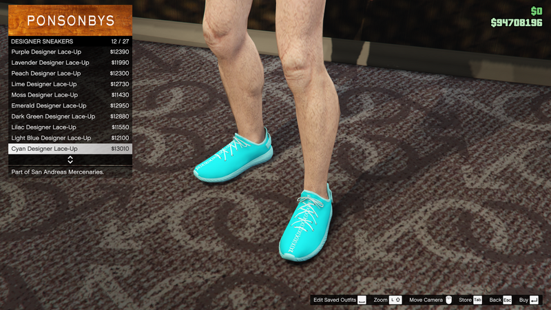 파일:SanAndreasMercenaries-GTAOe-MaleShoes-DesignerSneakers11-CyanDesignerLaceUp.png