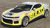 Bulko Racing 리버리가 적용된 비게로 ZX (GTA 온라인). (후측면 보기)
