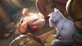 폰 입 교수 "고양이 몰기" 일러스트 (라이엇 계약 아티스트 Grafit Studio)