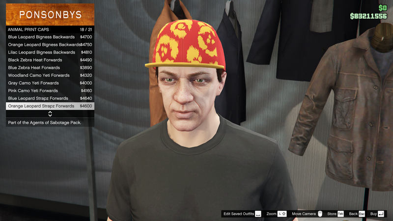 파일:AgentsofSabotage-GTAOe-MaleHats-AnimalPrintCaps17-OrangeLeopardStrapzForwards.png