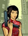 권총을 재장전하는 링의 아트워크. 고스트페이스 킬라와 둠이 참여한 아이튠즈 싱글 "Grand Theft Auto: Chinatown Wars"의 대표 아트워크이기도 합니다.
