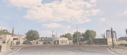 Grove Street. 공식 게임 웹사이트의 Friendly Neighbors 페이지 배경.