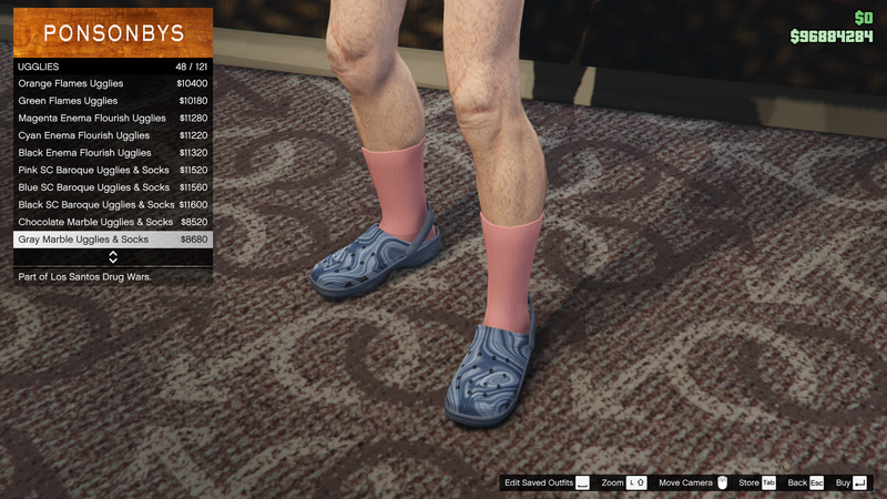파일:LosSantosDrugWars-GTAOe-MaleShoes-Ugglies47-GrayMarbleUgglies&Socks.png