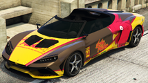 GTA Online의 Lucky Plucker 상징이 적용된 조루쏘. (후측면 보기)
