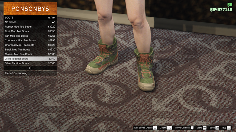 파일:Gunrunning-GTAO-FemaleShoes-Boots1-OliveTacticalBoots.png