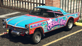 Grand Theft Auto 온라인의 칵테일 키티(Cocktail Kitty) 도색이 적용된 페요테 개서. (후측면 보기)
