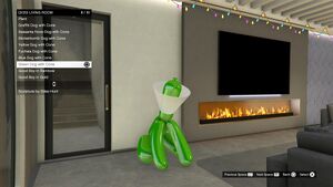 Mansions-GTAOee-Decorations-LivingRoom-GreenDogWithCone.jpg