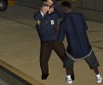 FBI 요원과 거리 범죄자의 싸움.
