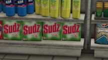Grand Theft Auto V의 편의점에 진열된 Sudz 제품 팩.