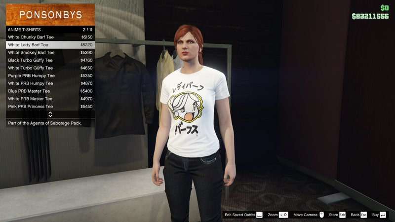 파일:AgentsofSabotage-GTAOe-FemaleTops-AnimeTShirts2-WhiteLadyBarfTee.png