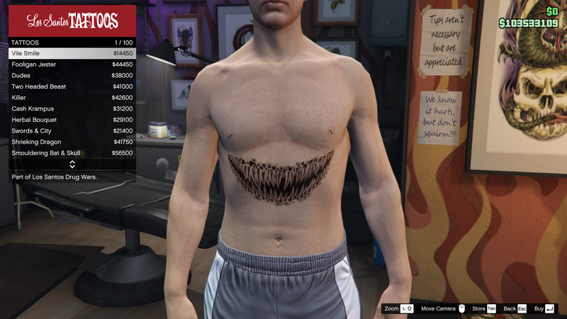 파일:LosSantosDrugWars-GTAOe-MaleTattoos-TorsoChest1-VileSmile.png
