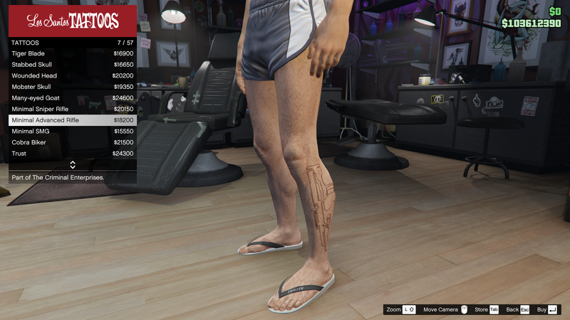 파일:TheCriminalEnterprises-GTAOe-MaleTattoos-LeftLeg7-MinimalAdvancedRifle.png