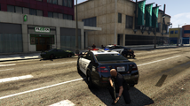 알타 지점을 포위한 LSPD 경관들.