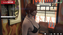 GTA 온라인의 Val De Grace 로고 목 문신.