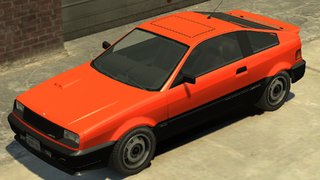 스포일러가 있는 블리스타 콤팩트 (그랜드 테프트 오토 IV). (후면 쿼터 뷰)