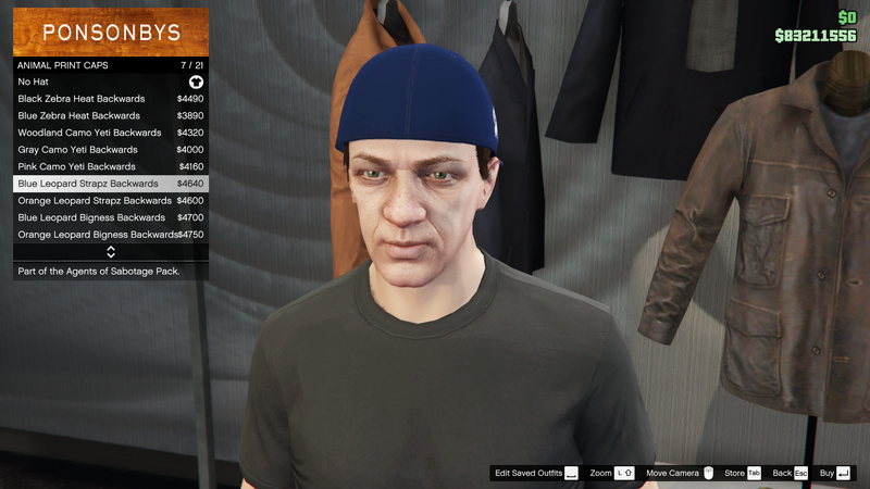 파일:AgentsofSabotage-GTAOe-MaleHats-AnimalPrintCaps6-BlueLeopardStrapzBackwards.png