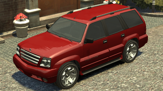 그랜드 테프트 오토 IV에 루프 랙과 사이드 스텝이 장착된 카발케이드. (후방 쿼터 뷰)