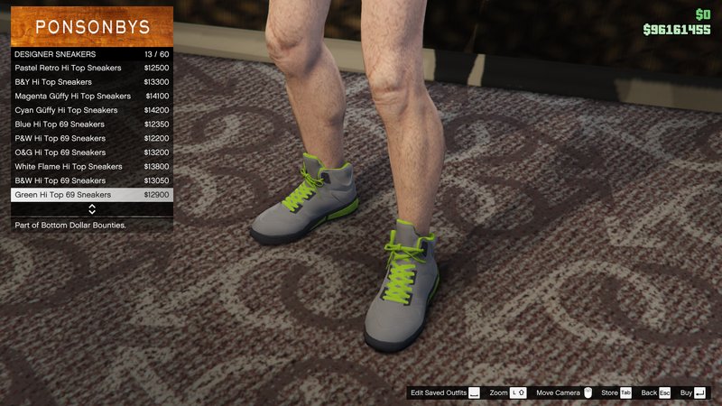 파일:BottomDollarBounties-GTAOe-MaleShoes-DesignerSneakers12-GreenHiTop69Sneakers.png