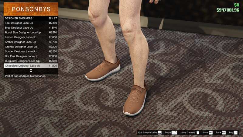 파일:SanAndreasMercenaries-GTAOe-MaleShoes-DesignerSneakers21-ChocolateDesignerLaceUp.png