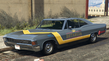 Grand Theft Auto Online에서 Hawk & Little 드래그 컬러 상징이 적용된 임페일러. (후측면 뷰)
