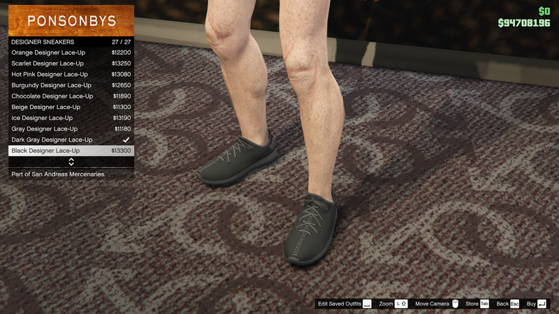 파일:SanAndreasMercenaries-GTAOe-MaleShoes-DesignerSneakers26-BlackDesignerLaceUp.png