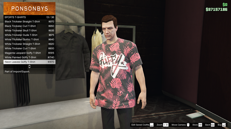 파일:ImportExport-GTAO-MaleTops-SportsTShirts3-NeonLeavesGüffyTShirt.png