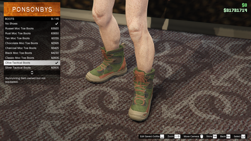 파일:Gunrunning-GTAO-MaleShoes-Boots1-OliveTacticalBoots.png
