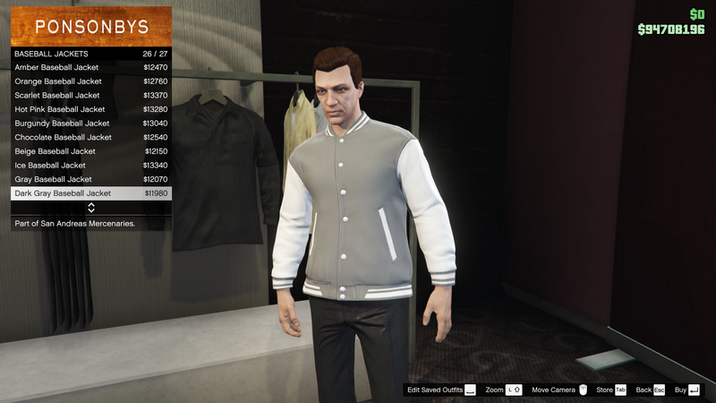 파일:SanAndreasMercenaries-GTAOe-MaleTops-BaseballJackets25-DarkGrayBaseballJacket.png