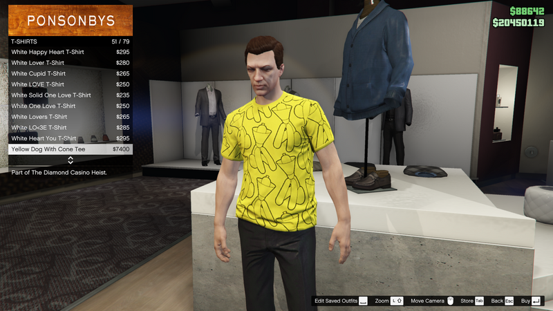파일:SpecialClothing-GTAO-YellowDogWithConeTee.png