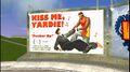 쇼어사이드 베일의 프랜시스 국제공항에 있는 "Kiss me, Yardie!" 광고.