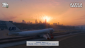 Francis International Airport 활주로에 있는 FlyUS Jet, Algonquin을 향하고 있다.