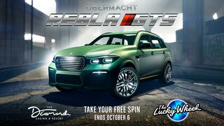 Grand Theft Auto 온라인 보너스 (2021년 9월 3부)의 럭키 휠 광고.