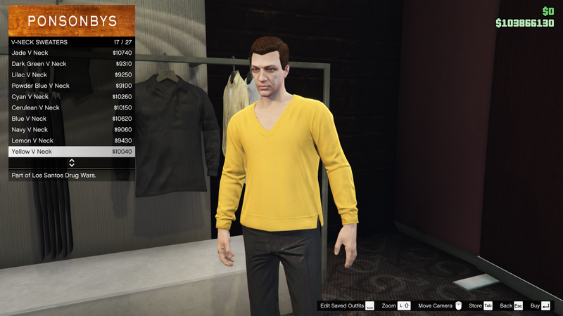 파일:LosSantosDrugWars-GTAOe-MaleTops-VNeckSweaters16-YellowVNeck.png