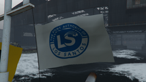 GTA 온라인의 예인선에서 볼 수 있는 LSPA의 깃발.