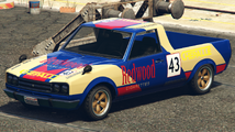 Grand Theft Auto Online의 레드우드 레이싱 도색 워러너 HKR. (후측면 보기)