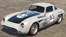 GTA 온라인의 펜듈러스 레이싱 도색이 적용된 스털링 GT.