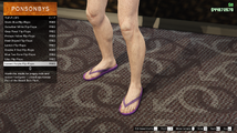 GTA 온라인의 비치 범 업데이트의 일환으로 추가된 Lézard 퍼플 플립플롭. (남성 전용)