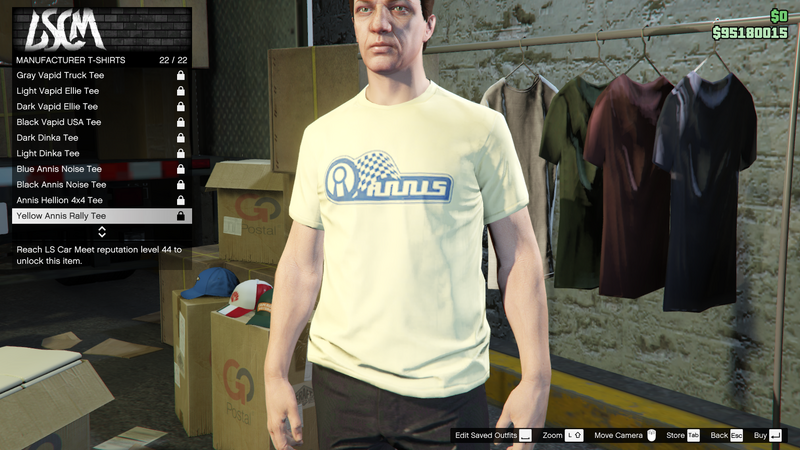 파일:LosSantosTuners-GTAO-MaleTops-ManufacturerTShirts21-YellowAnnisRallyTee.png
