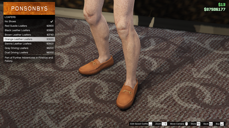 파일:FurtherAdventuresinFinanceandFelony-GTAO-MaleShoes-Loafers3-OrangeLeatherLoafers.png