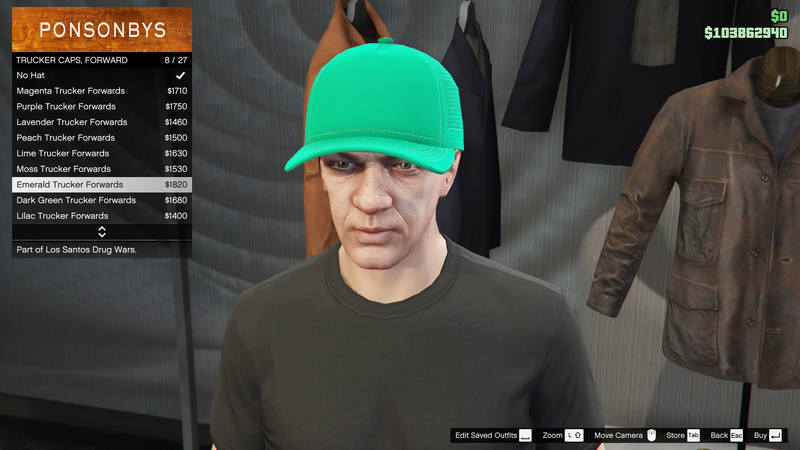 파일:LosSantosDrugWars-GTAOe-MaleHats-TruckerCaps34-EmeraldTrucker.png