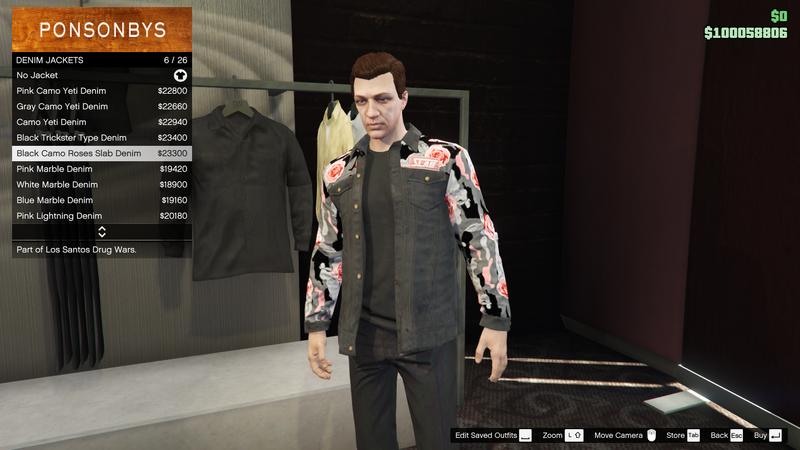 파일:LosSantosDrugWars-GTAOe-MaleTops-DenimJackets5-BlackCamoRosesSlabDenim.png