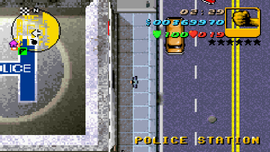 Grand Theft Auto Advance에서의 쇼어사이드 베일 경찰서, 위치타 가든스에 잘못 배치되어 있음.