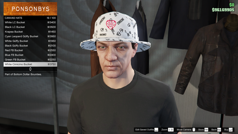 파일:BottomDollarBounties-GTAOe-MaleHats-CanvasHats18-WhiteCimicinoBucket.png