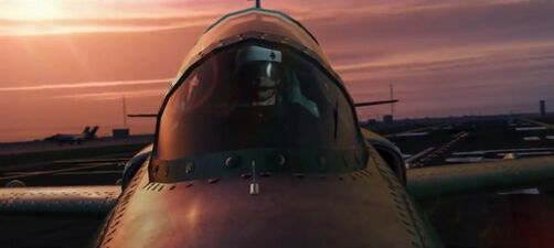 조종사가 탑승한 항공기의 조종석 창문 뷰.