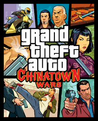 Nintendo DS 및 Android OS/iOS용 GTA Chinatown Wars 박스 아트.